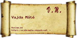Vajda Máté névjegykártya